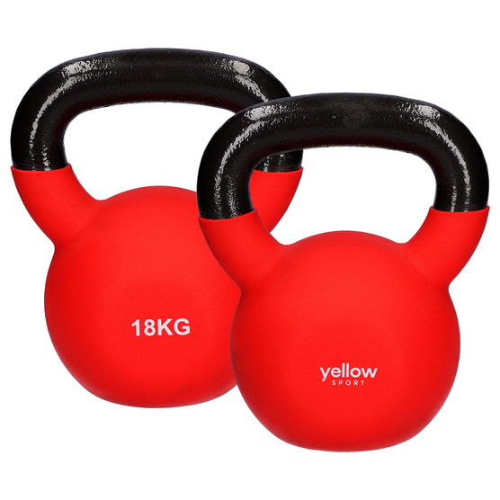 Kettlebell zestaw 2x18 kg - czerwone, yellowKETTLEBELL