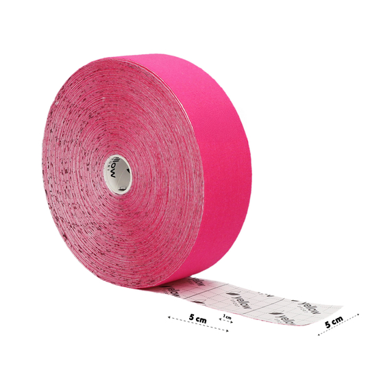yellowTAPE - Taśma do kinesiotapingu - 5 cm x 32 m - Różowa