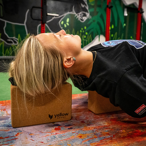 yellowBLOCK Yoga Cork - Kostka do jogi z naturalnego korka - Brązowa