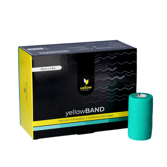 yellowSPORT yellowBAND - Bandaż kohezyjny - 10 cm x 4,5 m - Soczyście zielony - Opakowanie 12 szt.