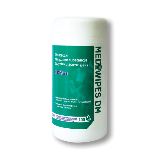 Medilab Mediwipes DM - Chusteczki bezalkoholowe do dezynfekcji powierzchni - Tuba - 100 szt.