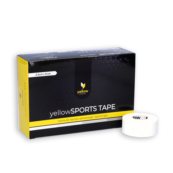 yellowSPORT yellowSPORTS TAPE - Taśma sztywna do tapingu - 2,5 cm x 9,1 m - Biała - Opakowanie 12 szt.