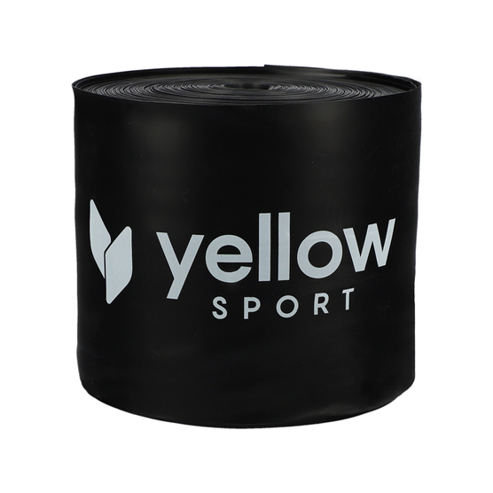 yellowFLAT Band - Taśma TPE do ćwiczeń i fizjoterapii - W rolce, do cięcia - Czarna - 15 cm x 30 m - Opór 12-15 kg