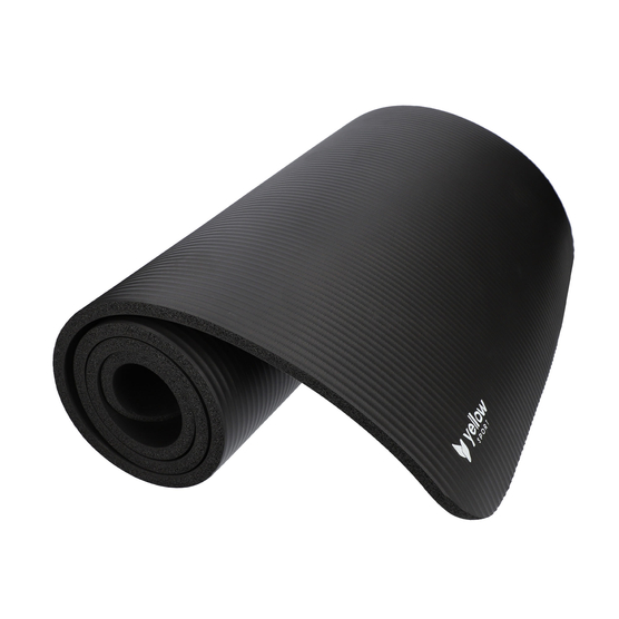 yellowMAT - Mata do ćwiczeń NBR - Czarna - 183 cm x 61 cm x 1,5 cm