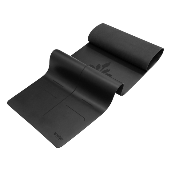 yellowMAT Yoga Rubber - Mata do jogi kauczukowa - Czarna - 185 cm x 68 cm