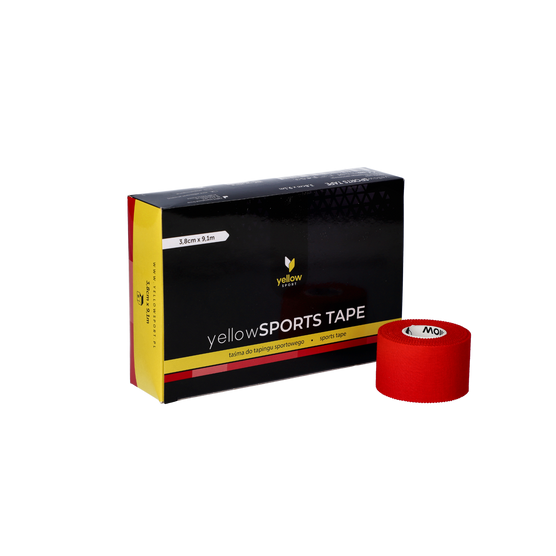yellowSPORT yellowSPORTS TAPE - Taśma sztywna do tapingu - 3,8 cm x 9,1 m - Czerwona - Opakowanie 6 szt.