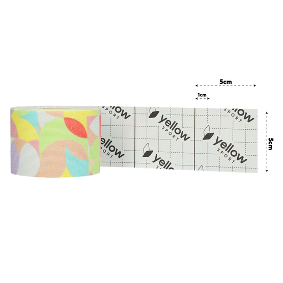 yellowTAPE - Taśma do kinesiotapingu - 5 cm x 5 m - Pastelowy abstrakt