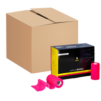 Bandaż kohezyjny yellowBAND - 10cm x 4,5m, intensywny różowy, zestaw 144 szt.
