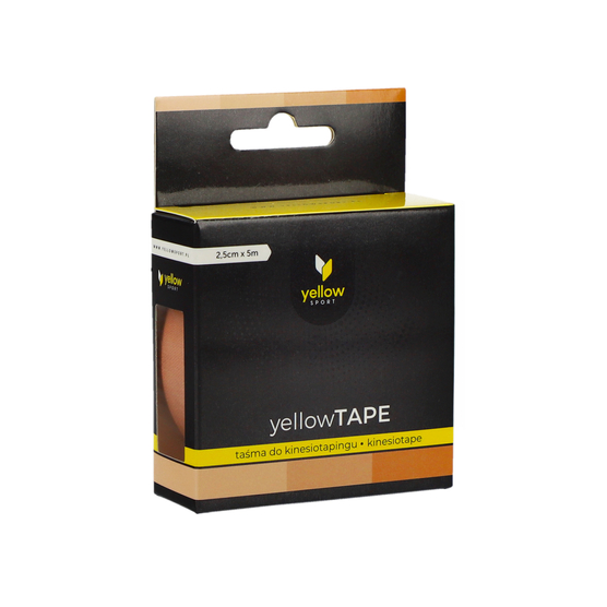 yellowTAPE - Taśma do kinesiotapingu limfatycznego twarzy - 2,5 cm x 5 m - Beżowa