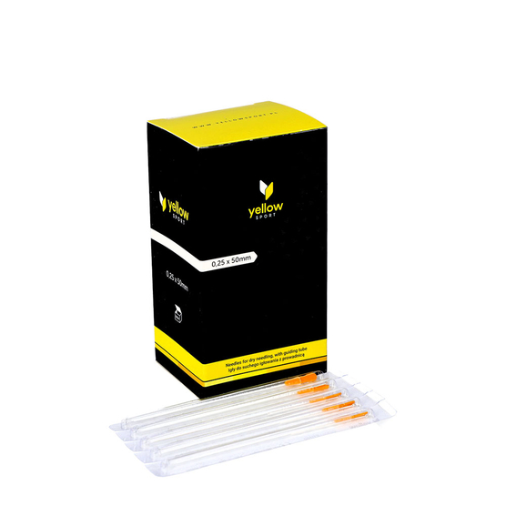 yellowSTING - Igły do suchego igłowania z prowadnicą - 0,25 x 50 mm - 100 szt.