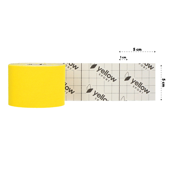 yellowTAPE - Taśma do kinesiotapingu - 5 cm x 5 m - Żółta