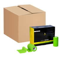 yellowSPORT yellowBAND - Bandaż kohezyjny - 10 cm x 4,5 m - Zielony - Opakowanie zbiorcze (Zestaw 144 szt.)