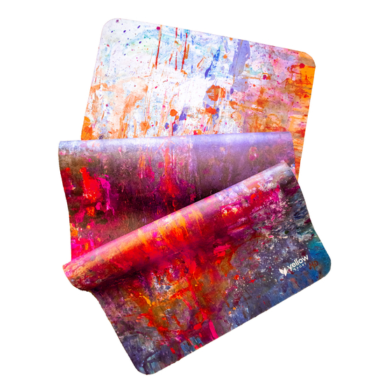 yellowMAT Yoga Microfibre - Mata do jogi z mikrofibry i kauczuku - Wielokolorowa  - 185 cm x 68 cm