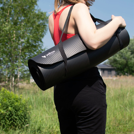 yellowMAT - Mata do ćwiczeń NBR - Czarna - 183 cm x 61 cm x 1,5 cm