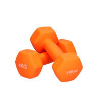 yellowDUMBBELL - Zestaw hantli 2 x 4 kg - Pomarańczowe - 1 para