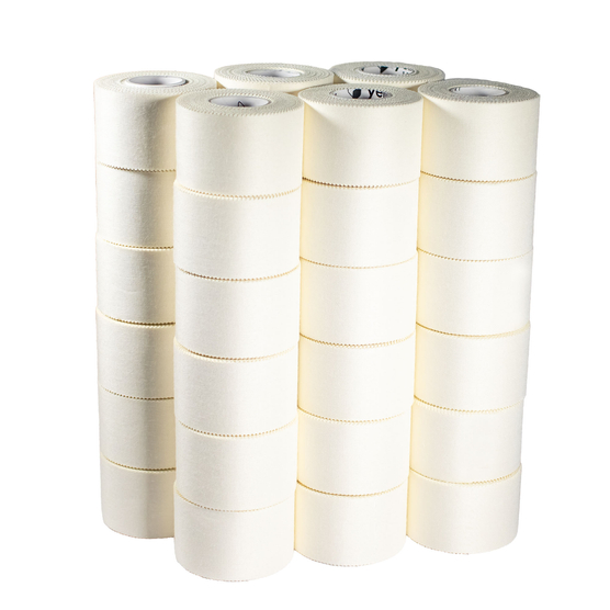 yellowSPORTS TAPE ZINK - Taśma sztywna do tapingu - Z tlenkiem cynku - 3,8 cm x 9,1 m - Biała - Opakowanie 36 szt.