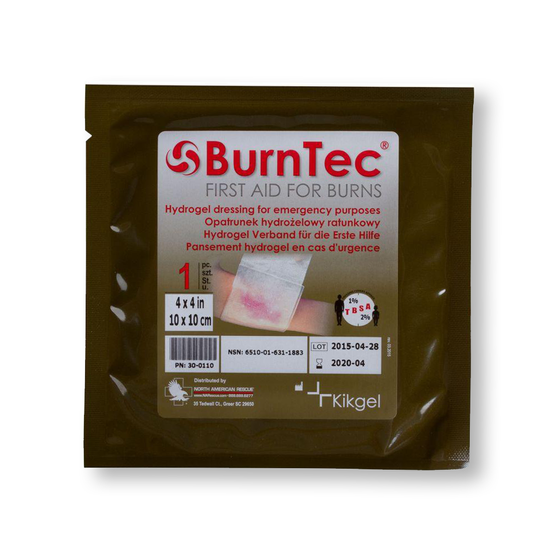 Kikgel BurnTec Military - Opatrunek hydrożelowy taktyczny na oparzenia i rany - 10 cm x 10 cm
