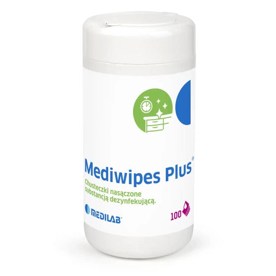 Medilab Mediwipes PLUS - Chusteczki alkoholowe do dezynfekcji powierzchni - Tuba - 100 szt.