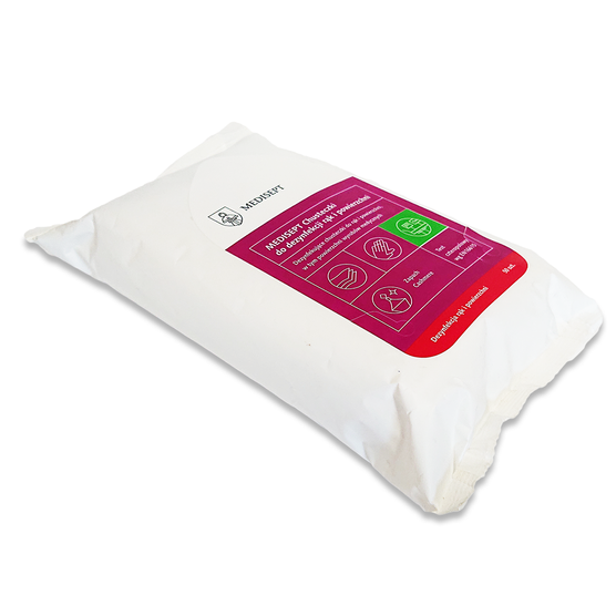 Medisept - Chusteczki do dezynfekcji rąk i powierzchni - Flow-pack - 50 szt.
