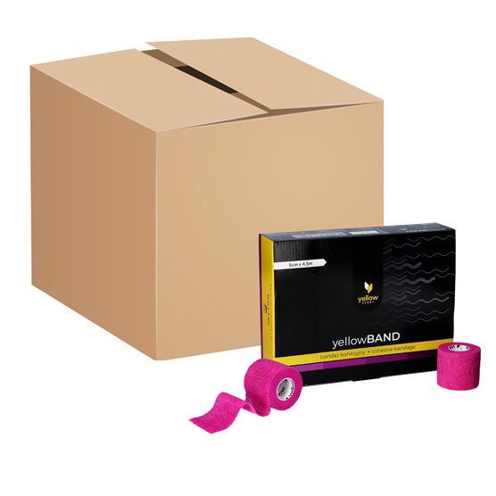 yellowBAND - Bandaż kohezyjny - 5 cm x 4,5 m - Fioletowy - Opakowanie zbiorcze (Zestaw 288 szt.)