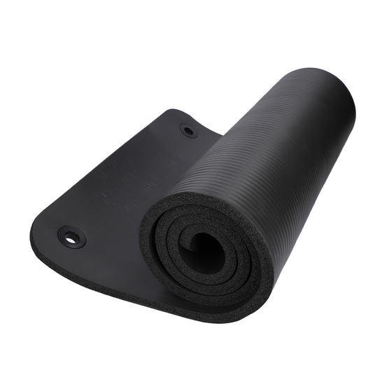 yellowMAT Holes - Mata do ćwiczeń z otworami NBR - Czarna - 183 cm x 61 cm x 1,5 cm