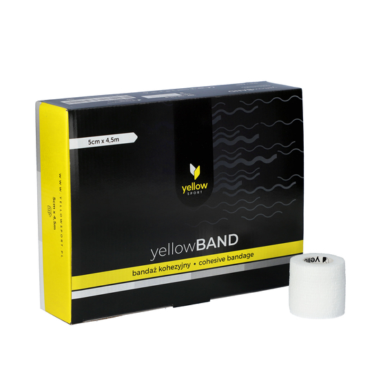 yellowSPORT yellowBAND - Bandaż kohezyjny - 5 cm x 4,5 m - Biały - Opakowanie 12 szt.