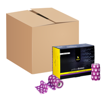 yellowSPORT yellowBAND - Bandaż kohezyjny - 10 cm x 4,5 m - Fioletowy w łapki - Opakowanie zbiorcze (Zestaw 144 szt.)