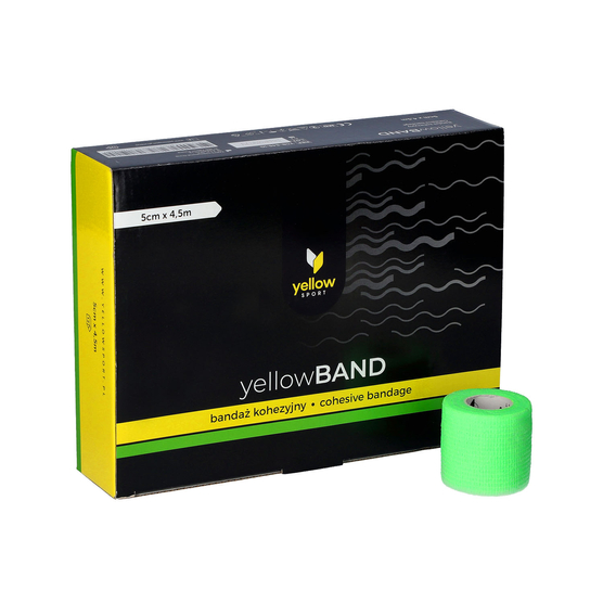 yellowSPORT yellowBAND - Bandaż kohezyjny - 5 cm x 4,5 m - Intensywnie zielony - Opakowanie 12 szt.