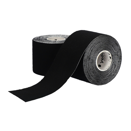 yellowTAPE - Taśma do kinesiotapingu - 5 cm x 5 m - Czarna
