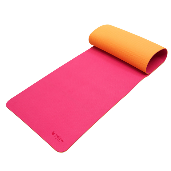 yellowMAT TPE - Mata do ćwiczeń TPE - Pomarańczowo-różowa - 183 cm x 61 cm