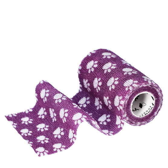 yellowBAND - Bandaż kohezyjny - 10 cm x 4,5 m - Fioletowy w łapki