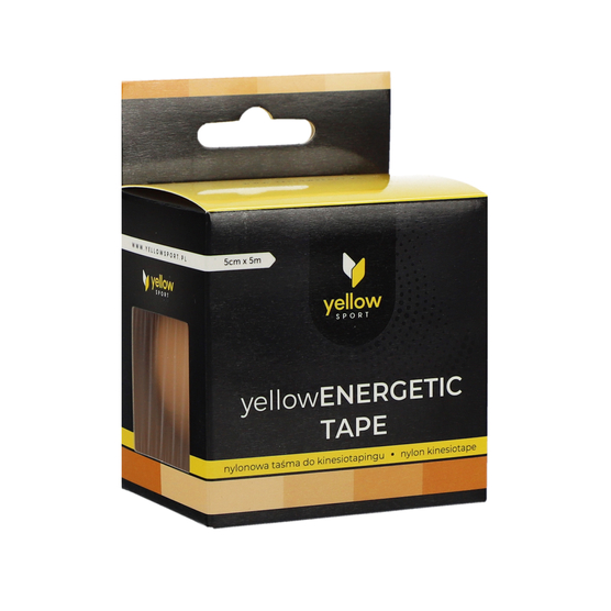 yellowENERGETIC TAPE - Taśma biomechaniczna do kinesiotapingu - Nylonowa - 5 cm x 5 m - Beżowa