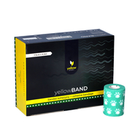 yellowSPORT yellowBAND - Bandaż kohezyjny - 7,5 cm x 4,5 m - Zielony w łapki - Opakowanie 12 szt.