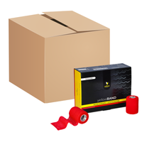 Bandaż kohezyjny yellowBAND - 7,5cm x 4,5m, czerwony, zestaw 192 szt.