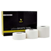 yellowSPORT yellowSPORTS TAPE - Taśma sztywna do tapingu - 5 cm x 9,1 m - Biała - Opakowanie 6 szt.