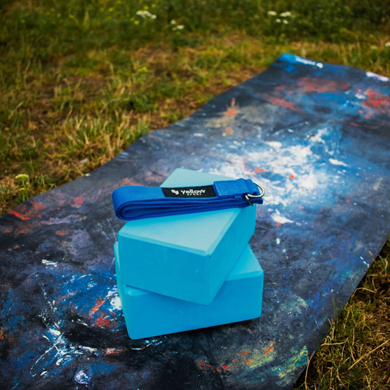 yellowBLOCK Yoga EVA - Kostka do jogi z pianki EVA - Niebieska