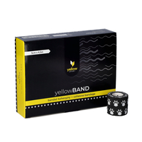 yellowSPORT yellowBAND - Bandaż kohezyjny - 5 cm x 4,5 m - Czarny w łapki - Opakowanie 12 szt.