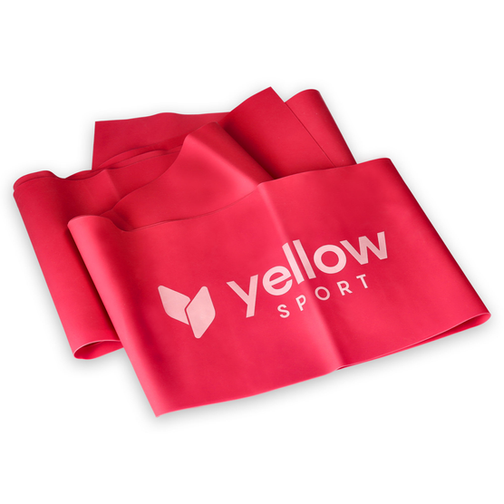 yellowFLAT BAND - Taśma do ćwiczeń / treningu oporowego - Czerwona - 15 cm x 2 m - Opór 2-4 kg