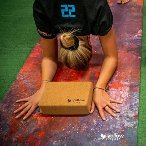 yellowBLOCK Yoga Cork - Kostka do jogi z naturalnego korka - Brązowa