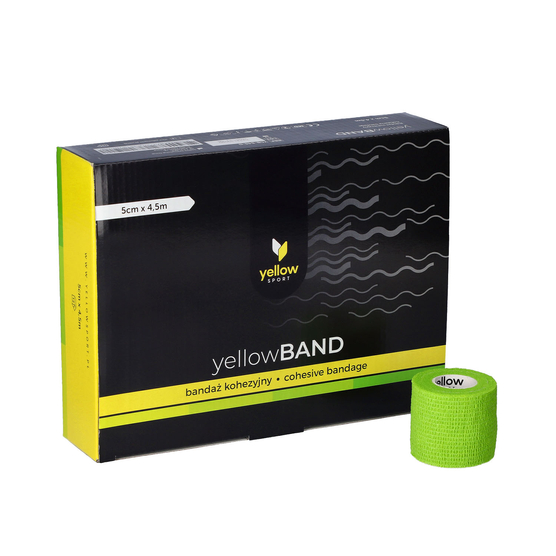 yellowSPORT yellowBAND - Bandaż kohezyjny - 5 cm x 4,5 m - Zielony - Opakowanie 12 szt.