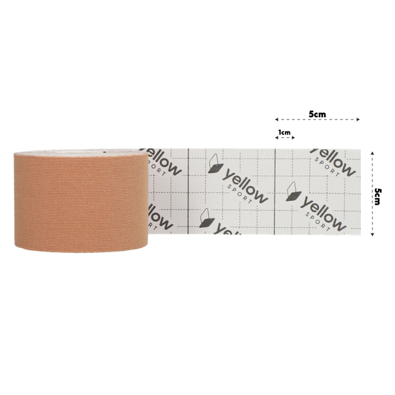 yellowTAPE - Taśma do kinesiotapingu - 5 cm x 5 m - Beżowa