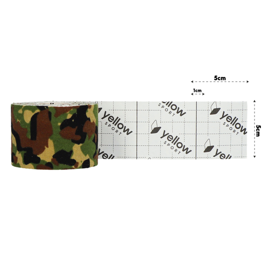 yellowTAPE - Taśma do kinesiotapingu - 5 cm x 5 m - Zielona moro