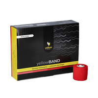 yellowBAND - Bandaż kohezyjny - 5 cm x 4,5 m - Czerwony - Opakowanie 12 szt.