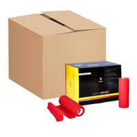 yellowSPORT yellowBAND - Bandaż kohezyjny - 15 cm x 4,5 m - Czerwony - Opakowanie zbiorcze (Zestaw 96 szt.)