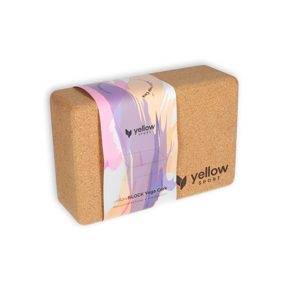 yellowBLOCK Yoga Cork - Kostka do jogi z naturalnego korka - Brązowa