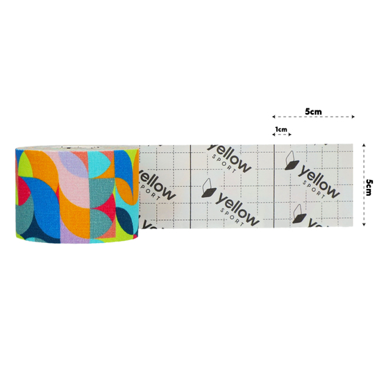 yellowTAPE - Taśma do kinesiotapingu - 5 cm x 5 m - Tęczowy abstrakt