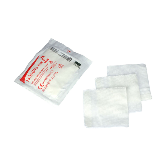 ZARYS KOMPRI LUX S - Kompres z gazy sterylny 17N, 8W, 7,5 cm x 7,5 cm - 3 szt.