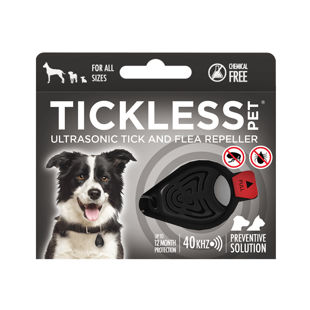 Ultradźwiękowa ochrona przed kleszczami dla zwierząt TickLess Pet, kolor czarny