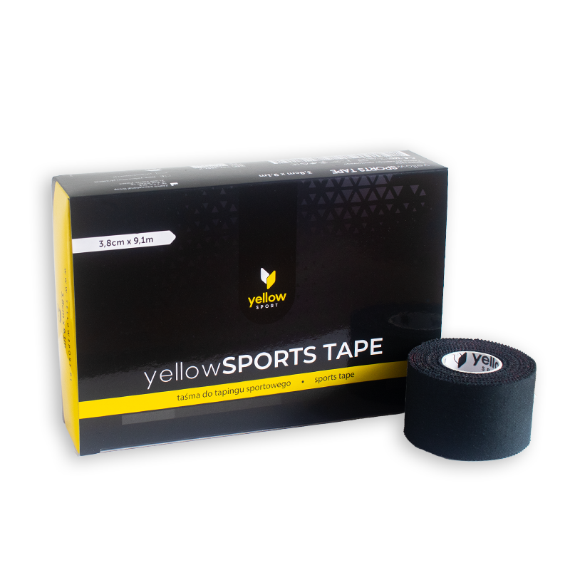 Taśma do tapingu sztywnego yellowSPORTS TAPE - czarna, 3,8cm x 9,1m, 6 szt.