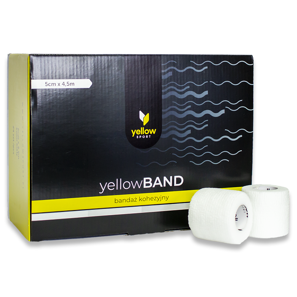 Bandaż kohezyjny yellowBAND - 5cm x 4,5m, biały zestaw 12 szt. 